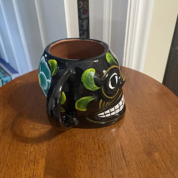 Mexican Calavera Handmade Mug, 10 oz, Made in Mexico - Signed - Picture 4 of 7